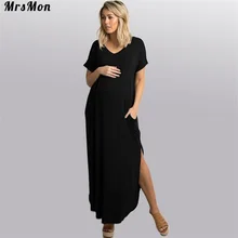 Одежда для беременных, платья для беременных женщин, Повседневное платье с короткими рукавами для беременных женщин, нарядная одежда, сексуальное платье для беременных