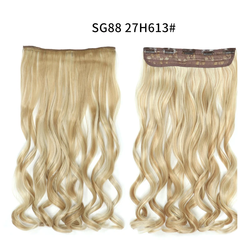 Pervado волосы 2" волнистые синтетические цельные объемные волосы на клипсах для наращивания с 5 клипсами коричневый блонд Омбре цвет балаяж волосы