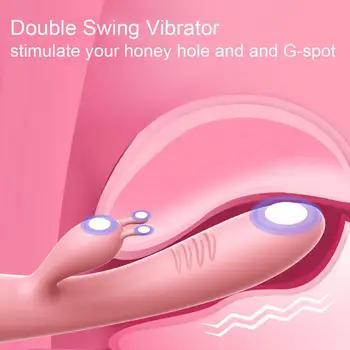 G-spot Rabbit Double Vibrator for Woman Masturbation Clitoris Stimulator Dildos Waterproof Rechargeable Adult Sex Toys ZD0274 4