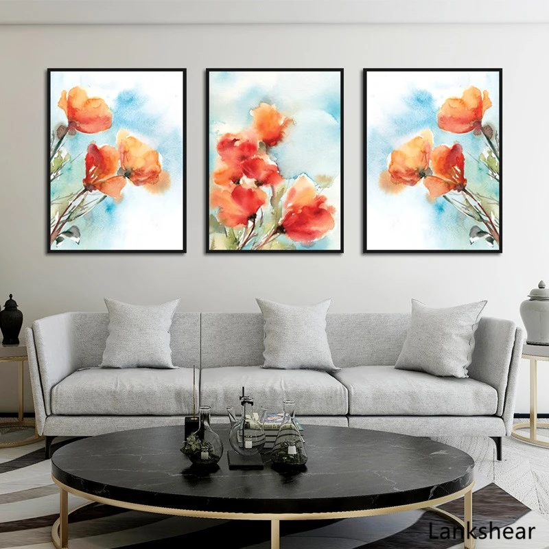 Art Print Home Decor Wall Art Poster Abstract Floral Watercolor Painting 
