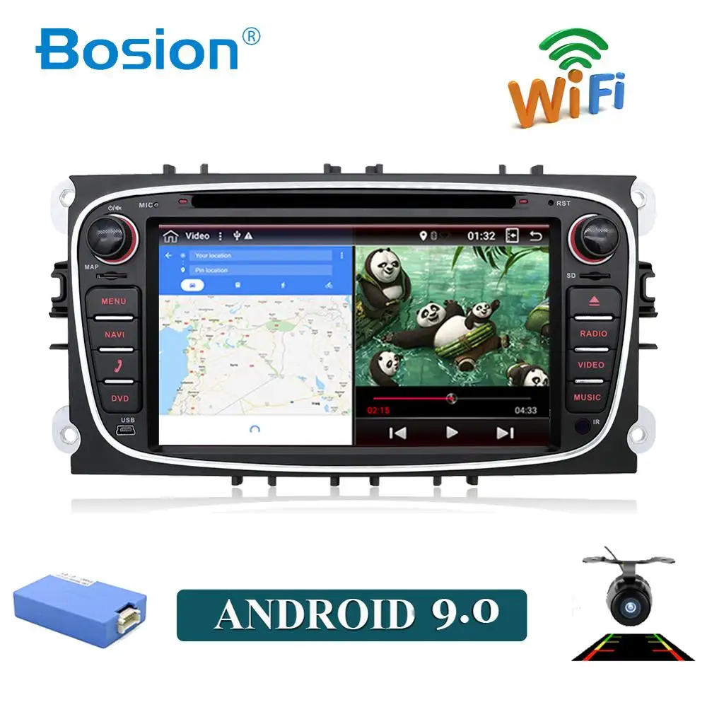 Цена Восьмиядерный android 9,0 автомобильный dvd для Ford Mondeo focus S max smax Kuga c max font b gps b font умное радио видео wifi BT мультимедийный плеер