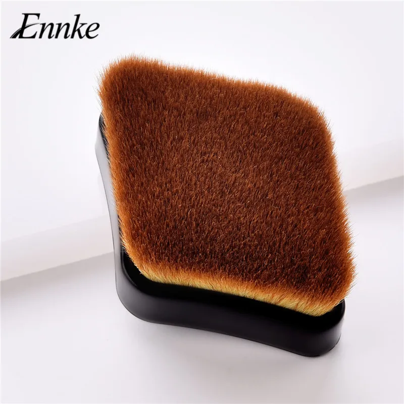 

ENNKE Single Makeup Brushes For Foundation Flat Top Brush Powder Blusher Cosmetic Tool Black Brown Liquid Foundation Brush