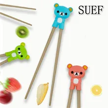 SUEF 1 пара креативных мультяшных силикагелей детские учебные палочки для еды медведь силикагель палочки для еды Набор для обучения детей палочки для еды