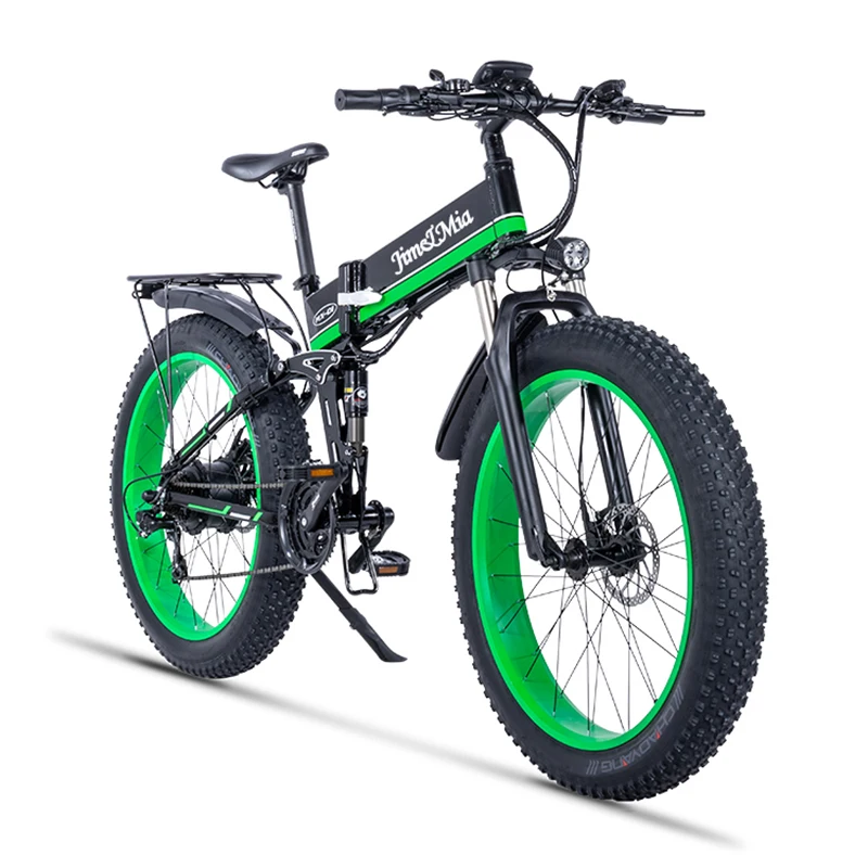 Электрический Снежный скутер для взрослых, два колеса, электрические велосипеды, толстые шины, Умный складной внедорожный Электрический велосипед - Цвет: With two batteries