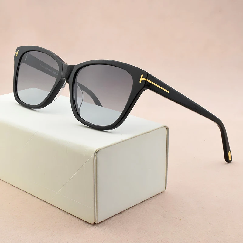 Роскошные солнцезащитные очки для женщин новые винтажные кошачий глаз солнцезащитные очки мужские UV400 ретро прогрессивные солнцезащитные очки для женщин мужские TF5512 - Цвет линз: C001