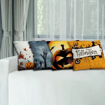 

Halloween Cushion Cover Halloween Pumpkin Printing Decorative Pillowcase Halloween Throw Pillow Case Cushion Cover Home Decor
