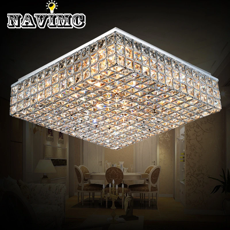 

Korean Minimalist Square Crystal Ceiling Lamp for Bedroom Kitchen Lighting