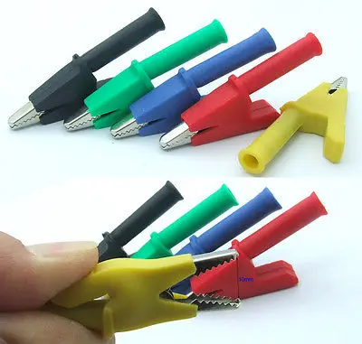 

DHL/EMS 100PCS 5 colors Copper HV test Alligator clip for 4mm BANANA Multimeter probes-A7