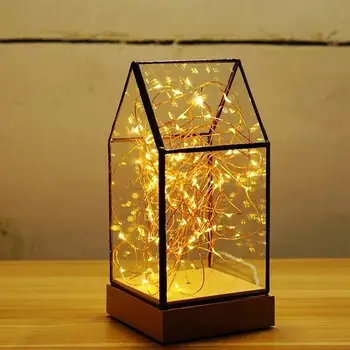 

Glass Tree House Night Light Christmas Lights Night Light Bedroom Family Living Room Decoration Festival
