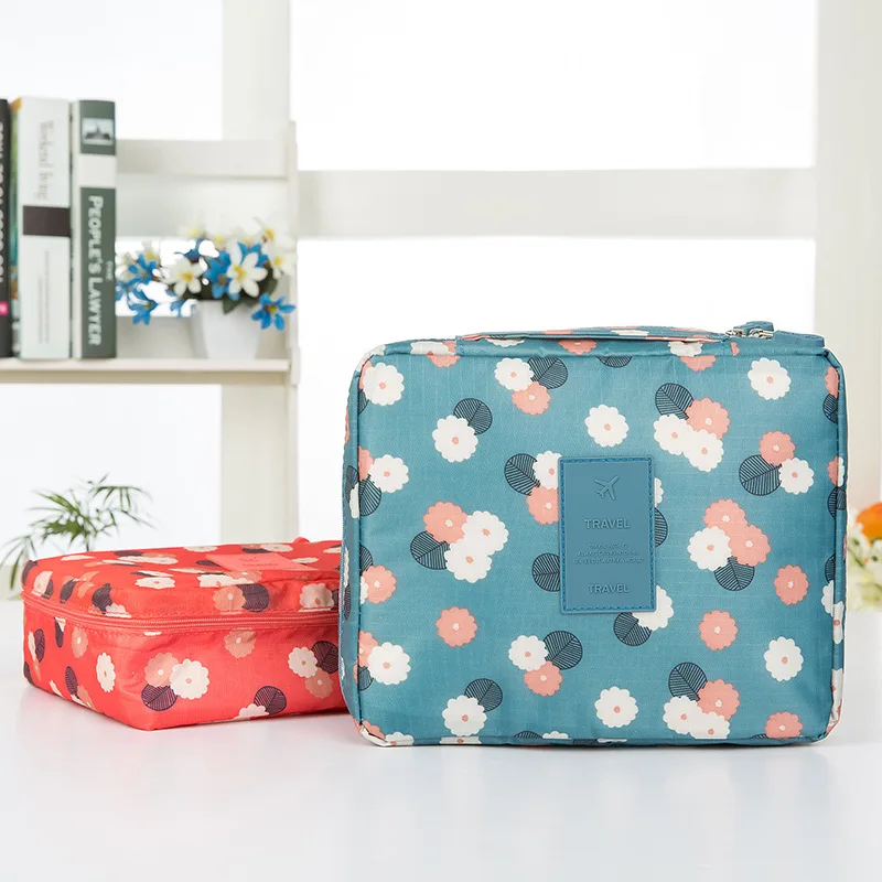 Women Makeup Bags Cosmetic Storage Bag Portable Printing Large Capacity Double Layer Waterproof Travel Handbag Storage Organizer