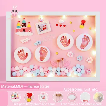 

Baby Accessories Newborn Gift Set Baby Items Gift Clay Hand Foot Diy Baby Photo Frame Handprint Footprints Colored Clay Souvenir