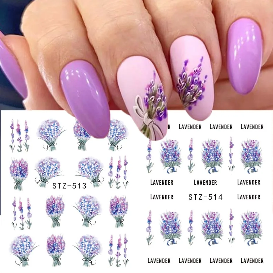 MAGENTA BUTTERFLY Floral Full Cover Nail Decal Art Water Slider Transfer Tattoo Sticker