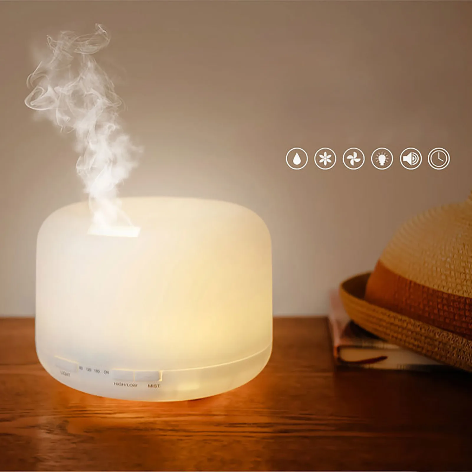 

500ml Ultrasonic Air Humidifier Aroma Essential Oil Diffuser Aromatherapy Hmidificador 7 Color Change Led Night Light For Home