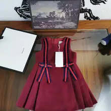 Рождественское красное платье модное роскошное Брендовое дизайнерское свадебное платье для маленьких девочек платье-пачка для дня рождения Рождественская вечеринка