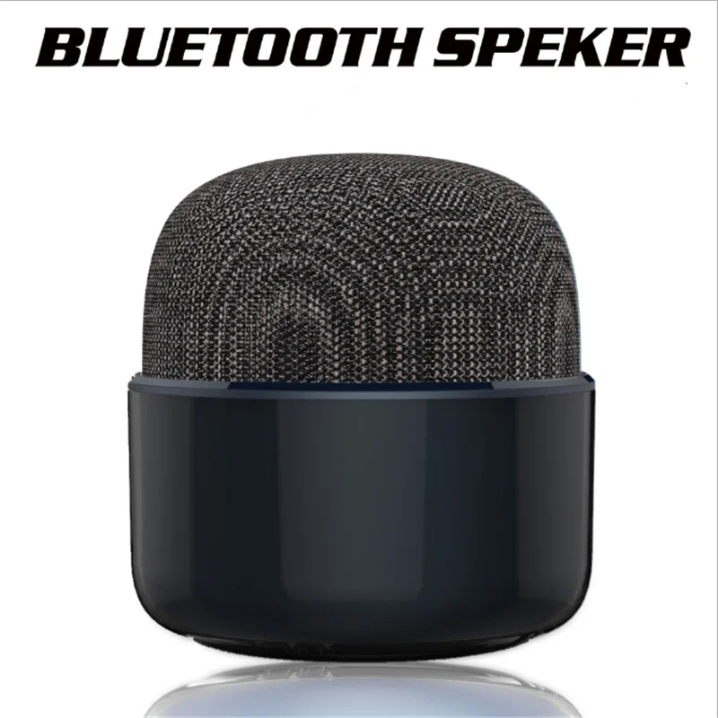 Мини беспроводной Bluetooth динамик s круговой ткани портативный микрофон Форма Сабвуфер Динамик hands-free Звонки, музыка стерео - Цвет: Черный