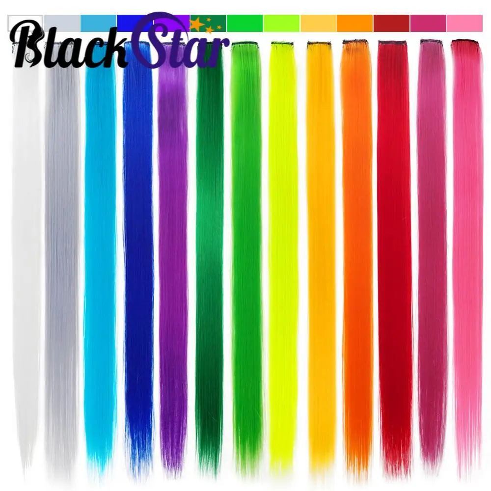 Hair-Extensions Highlights Synthetic-Hairpieces Straight Hair Multi-Colors Clip-In 13colored