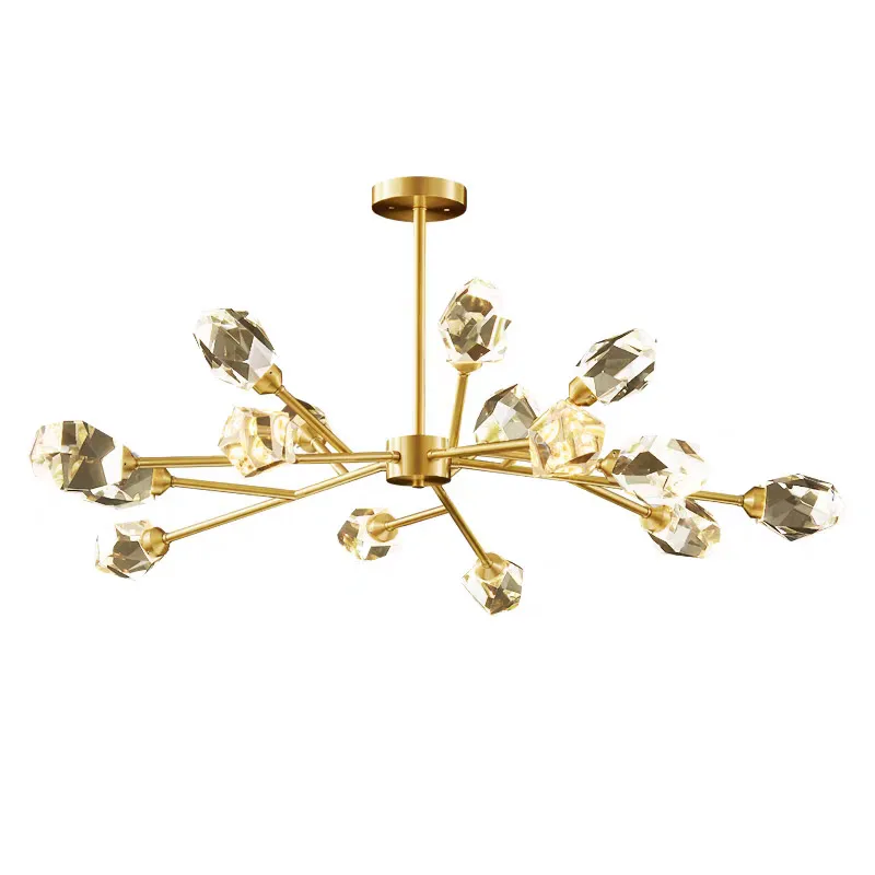 

Chandelier for Living Room Bedroom Dining Room Kitchen Decor Modern Luxury LED Crystal Pure Copper Ceiling Indoor Lighting