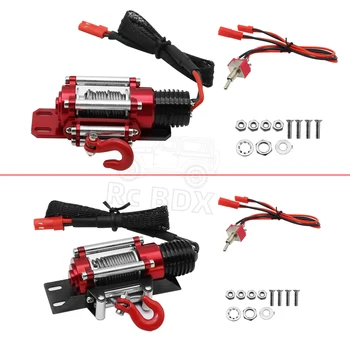 RC 자동차 금속 강철 유선 자동 시뮬레이션 윈치, 1/10 RC 크롤러 자동차 축 SCX10 II III RBX10 D110 D90 TRX4 TRX6