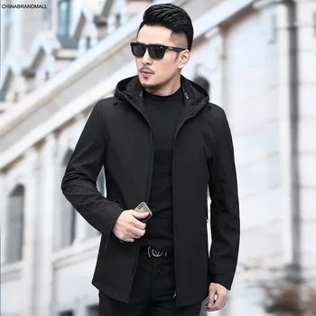 

2020 Season Men Plus Fat Plus Size Medium Length Money With Cap Jacket Male Fat Man Leisure Windbreaker