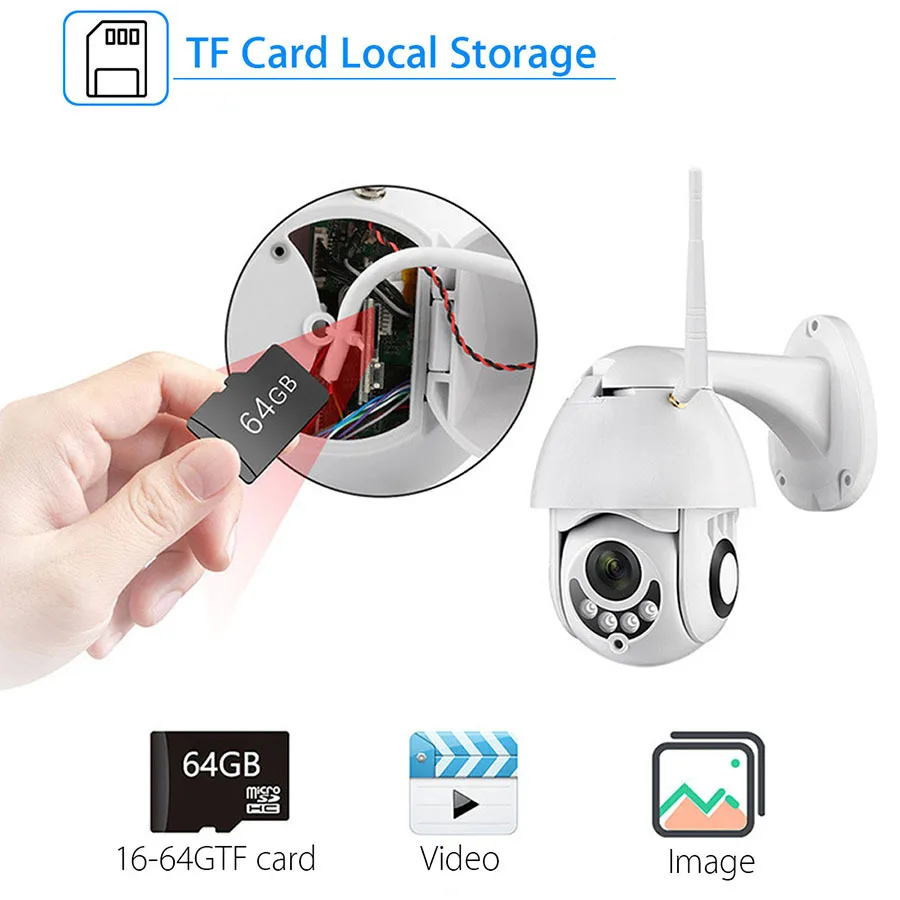 

Wireless IP PTZ Camera Outdoor 1080P 2MP HD Security WIFI Camera Onvif H.264 P2P IR 60M Two Way Audio Waterproof CamHi