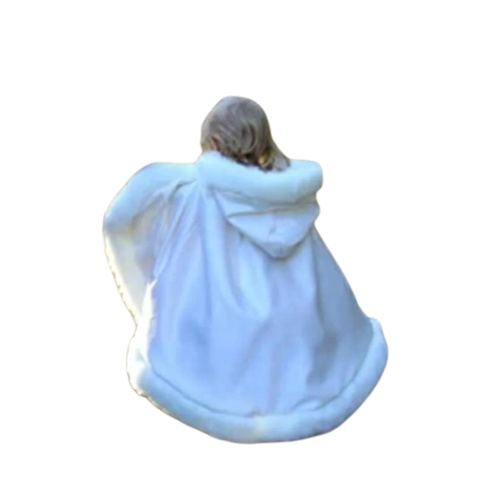 Toddler Baby Girls Boys Christmas Cloak Winter Warm Fluffy Fur Trim Hood Cloak Holiday Birthday Xmas Party Cape Cosplay Costume
