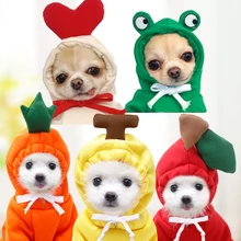 

Warm Dog Clothes For Winter Cute Fruit Dog Hoodies Coat Fleece Jacket For French Bulldog Chihuahua Pet Puppy Costume