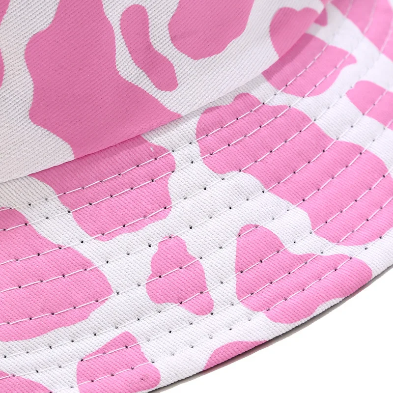 2020 New Fashion Reversible Black White Cow Pattern Bucket Hats Fisherman Caps For Women Gorras Summer Men