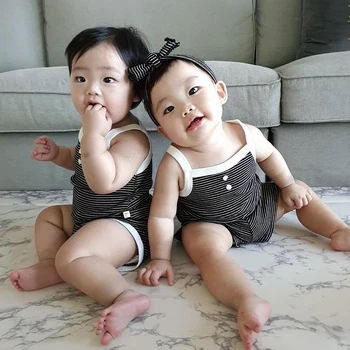 

MILANCEL baby clothing toddler boys striped bodysuits brother and sister clothes