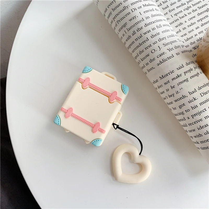 Чехол для AirPods 3D Милый Винтажный чехол багажника дизайнерский чемодана Защитные