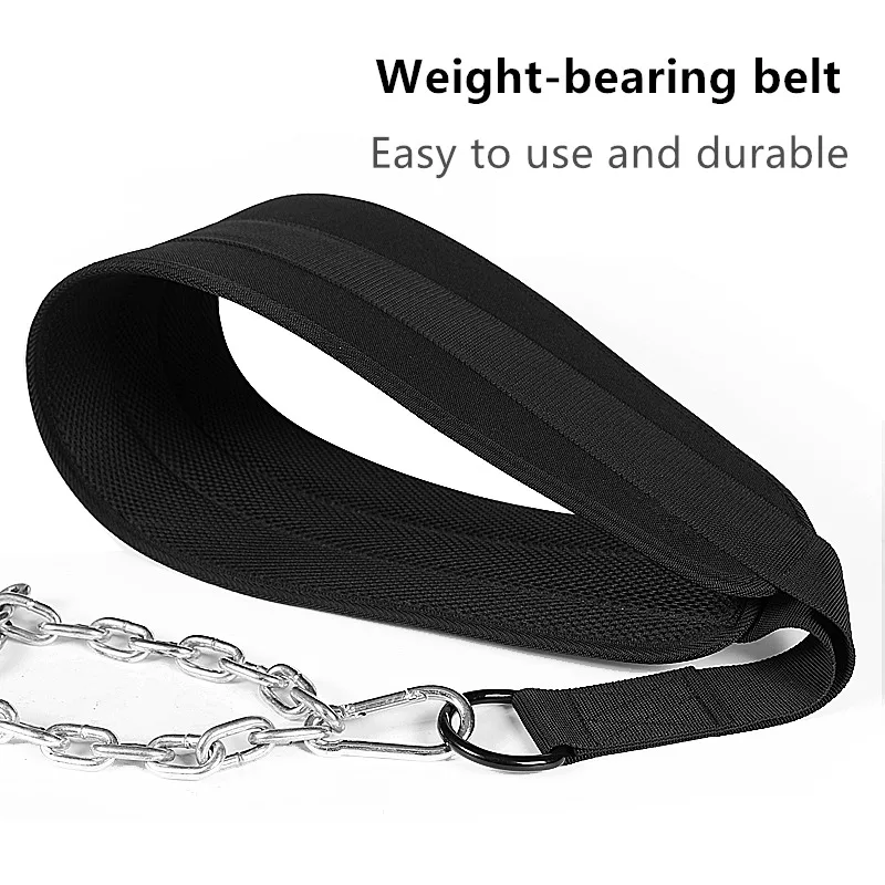 Weight Lifting Dip Belt with Chain Heavy Duty Core Support For Fitness Bodybuilding Pull up Strength Training Load Waist Strap 5