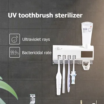 

Antibacterial Toothbrush Holder Safety Hygiene Good Sealing Performance Sterilizer Toothpaste Dispenser Wall Mount