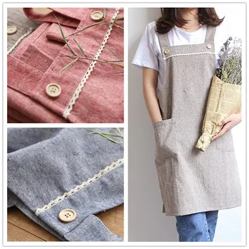 

Simple cotton and linen solid color back strap apron. Household clean sleeveless apron. Nail bake shop flower shop uniform.