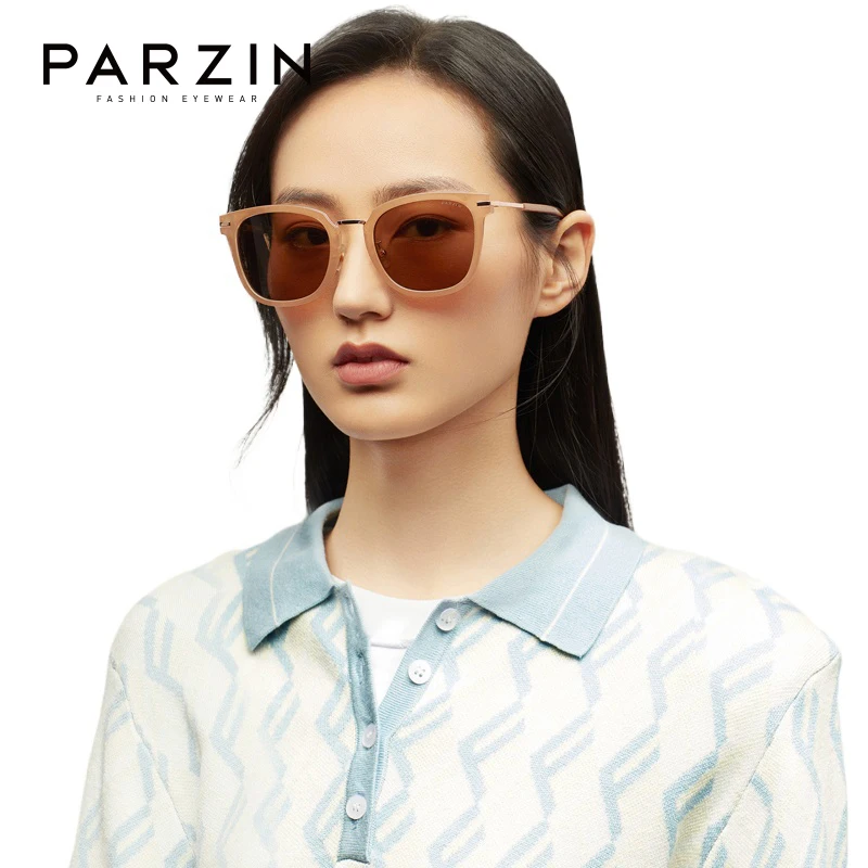 

PARZIN TR90 женские солнцезащитные очки для мужчин, нейлоновые поляризационные солнцезащитные очки UV400, встроенные металлические винтажные очки, вечерние очки Gafas De Sol 92106