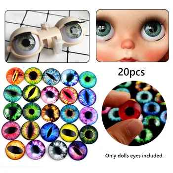 

20Pcs 6/8/10/12/14/15/16/18mm Plastic Glass Dolls Eyes DIY Crafts Eyeballs Kids Toys Dinosaur Animal Eyes Time Gem Accessories