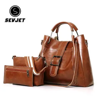 

3pcs/set Composite bag 2019 famous brand designer luxury women handbags High quality patent leather vintage ladies shoulder bags