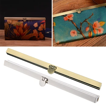 

1pc Purse Wallet Frame Bar Edge Strip Clasp 19cm Metal Openable Edge Replacement