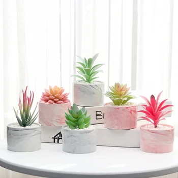 

Simulation Fleshy Potted Ornaments Fake Green Plants Bonsai Home Desktop Decoration
