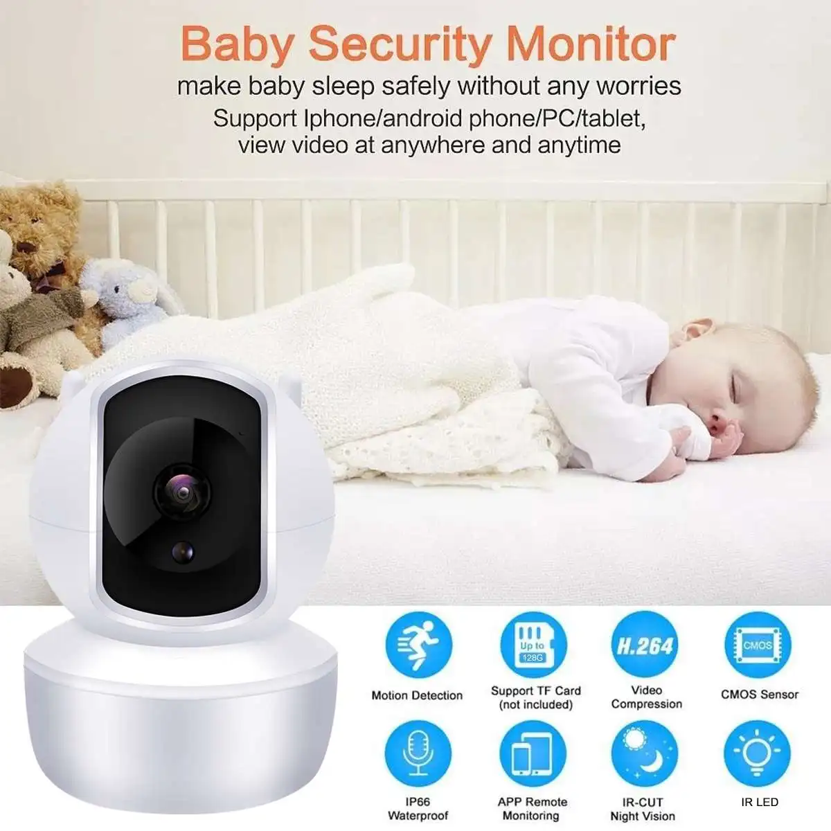 

960P Household Surveillance Camera Wireless IP Camera Baby Security Monitor With Automatic Tracking Two way Voice Function