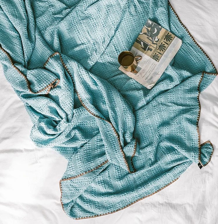 Японское одеяло Хлопковое одеяло s вафельное жаккардовое Deken Pled плед диван путешествия ТВ Nap полотенца нордическая домашняя простыня домашний текстиль