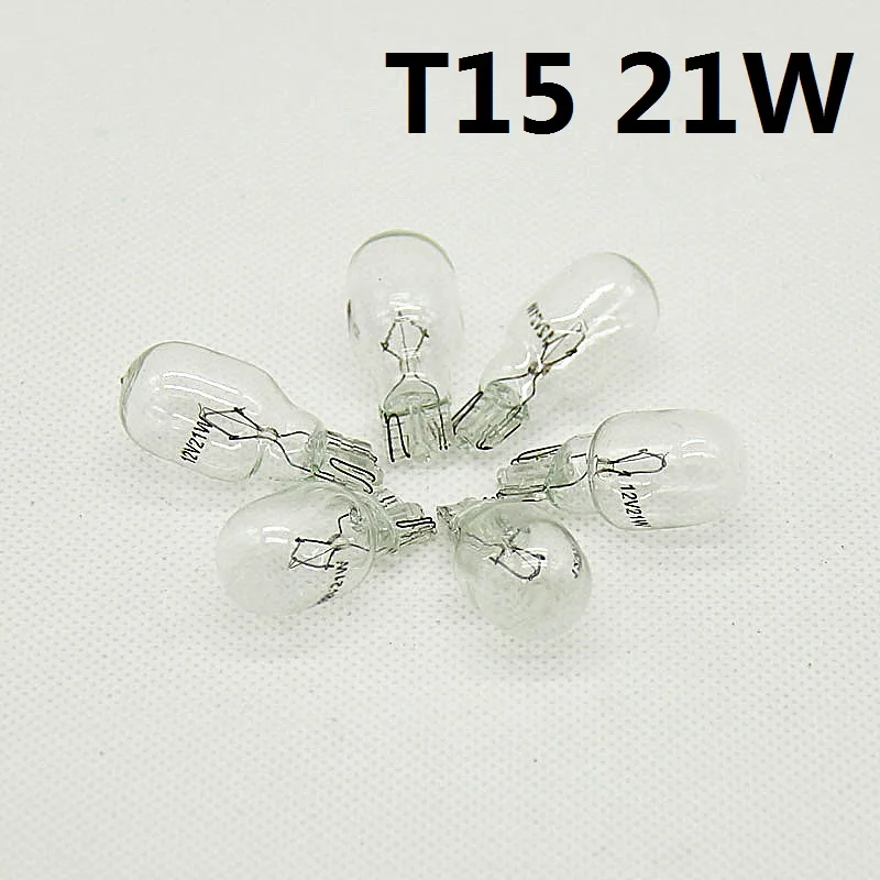 

10pcs clear glass warm white Amber T15 W21W halogen lamp 12V 21W Interior light clearance light halogen light bulbs