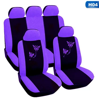 

4/9pcs/set Pink /purpleCar Seat Covers Butterfly Embroidery Car-Styling Woman Seat Covers Automobiles Car Interior Accessories