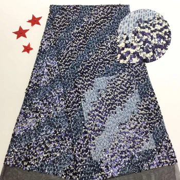 

African sequin lace fabric 2020 high quality lace fabric Nigerian French mesh tulle lace fabric for women wearing FJ3602
