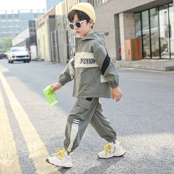 

Boys Autumn Clothing Suit 2020 New Children's Medium and Big Children's Work Clothes Spring and Autumn Sports Two-Piece Set