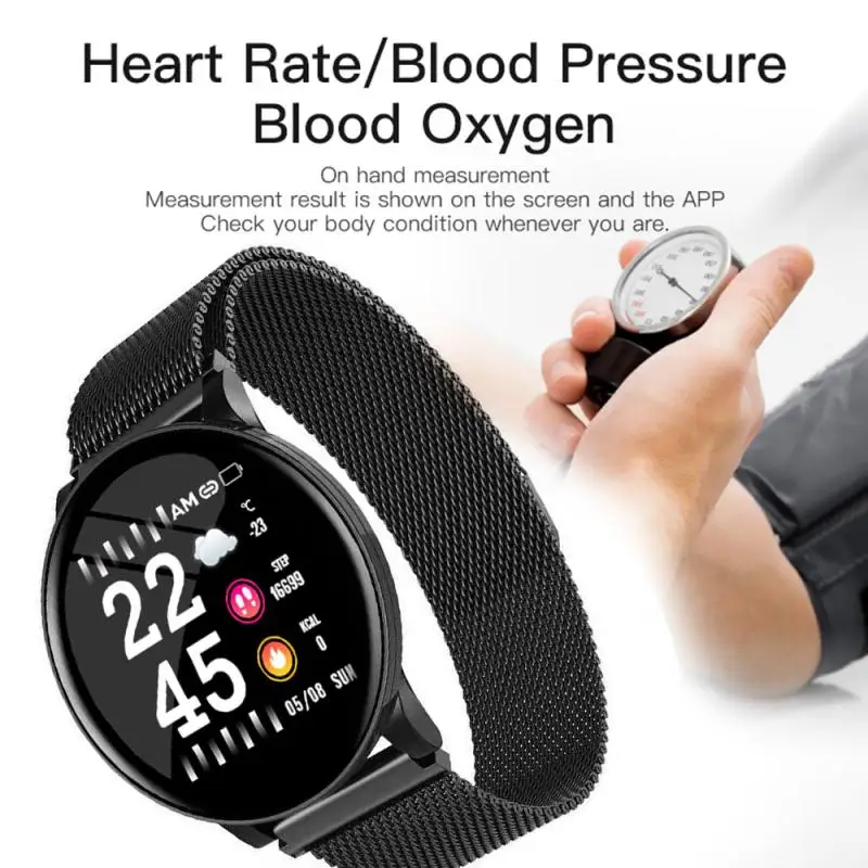 Спортивные Смарт часы Bluetooth для мужчин и женщин измерение артериального давления