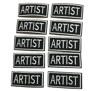 

Small Letters ARTIST Embroidered Iron on Patches for Clothing DIY 10 piece