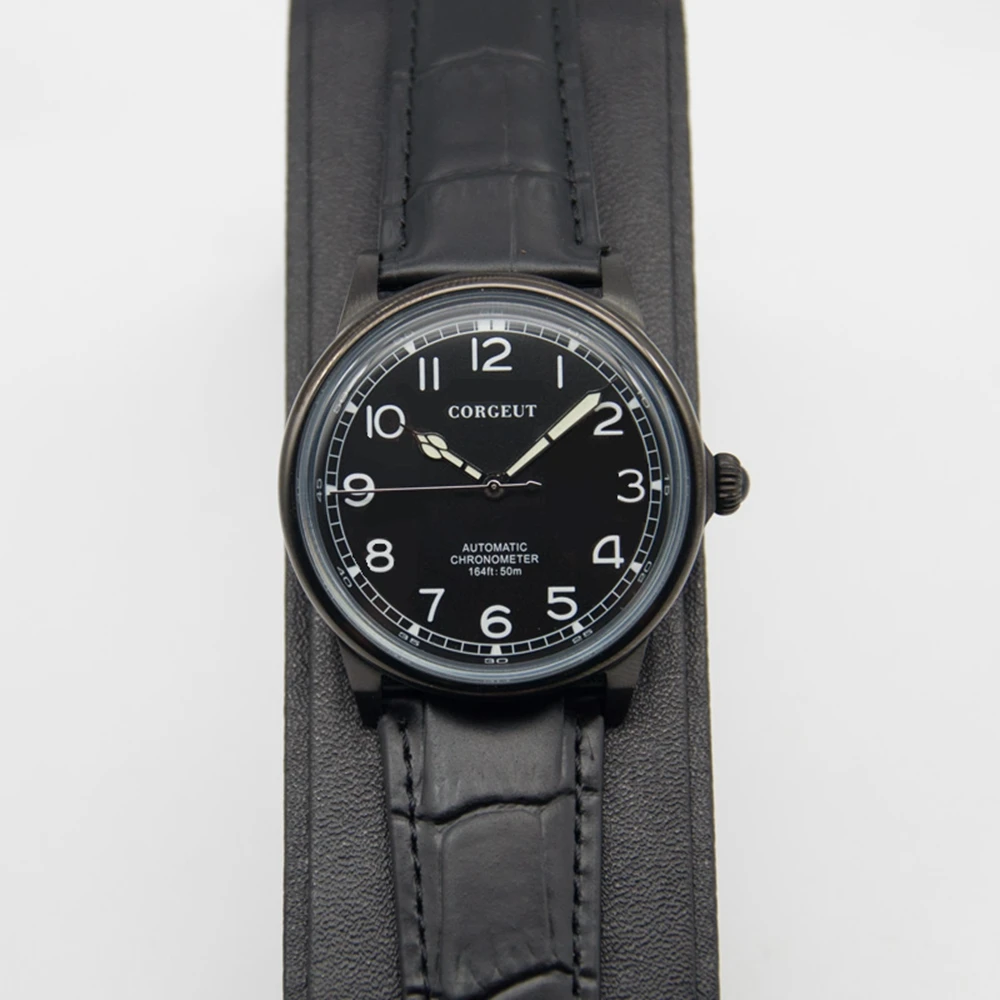 Miyota Automatic Corgeut Luxury Top Brand Men Mechanical Wristwatch Leather Sport Green luminous Male Clock Self Wind Watch