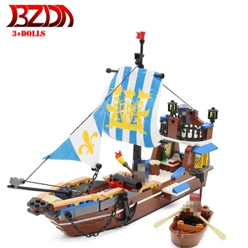 

BZDA Legend of Pirates Royalys 312 PCS Warship Vasa building block Sets Children educational toys compatible 9114