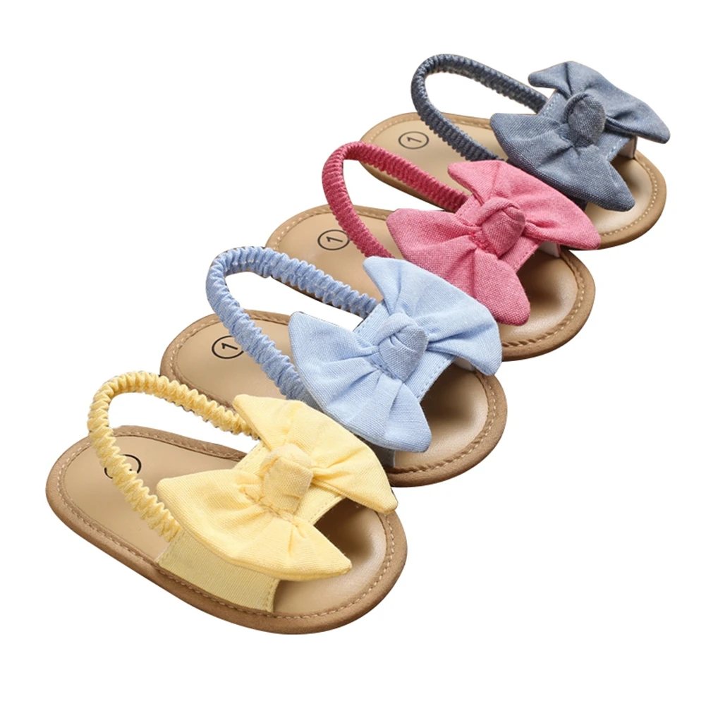 FOCUSNORM 0-18M Newborn Baby Girls Boys Sandals Shoes Butterfly Flat With Heel Soft Cork Shoes 4 Colors