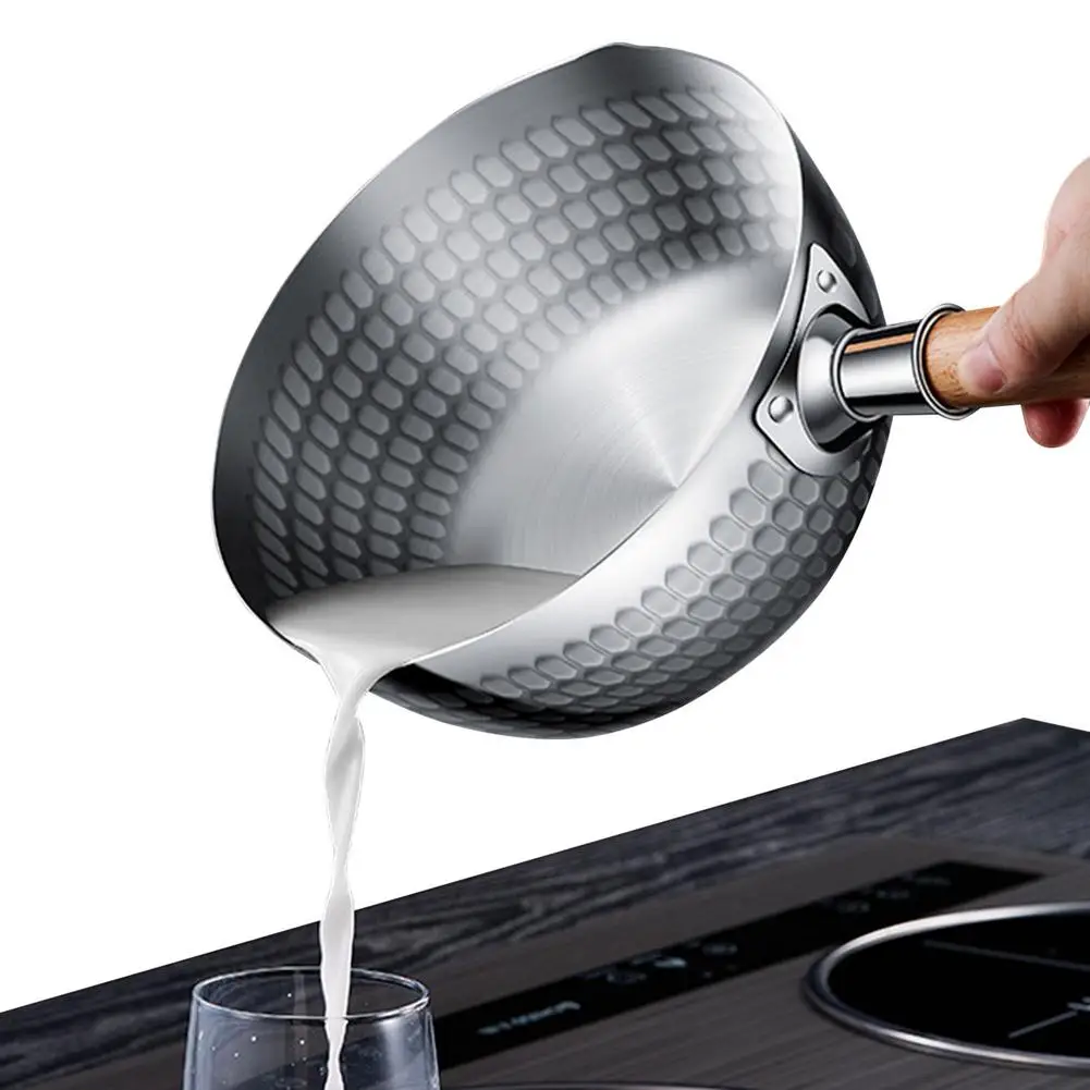 Japanese Saucepan Non-Stick Stainless Steel Milk Pots Soup Pot Kitchen Cooking Pan With Wooden Handle Cookware 20Cm 9 Japanese Saucepan Non-Stick Stainless Steel Milk Pots Soup Pot Kitchen Cooking Pan With Wooden Handle Cookware 20Cm