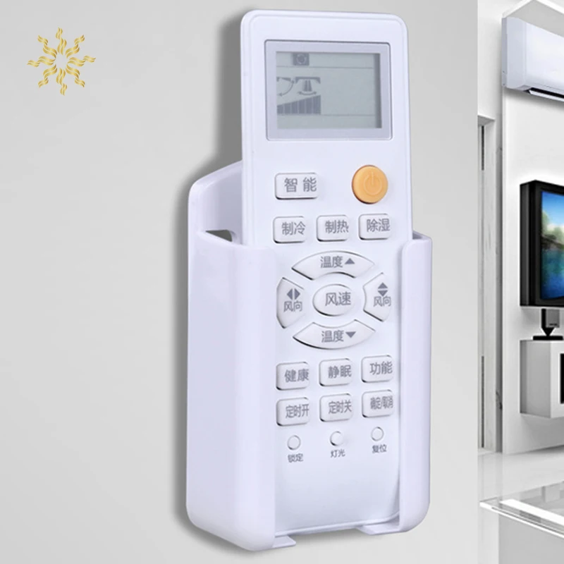 

NEW Wall Mount Air Conditioner Remote Control Holder Case Storage Box White Plastic Hook Holder Strong Hanger Organizer K802